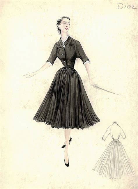 dior sketchbook|christian dior designs 1950s.